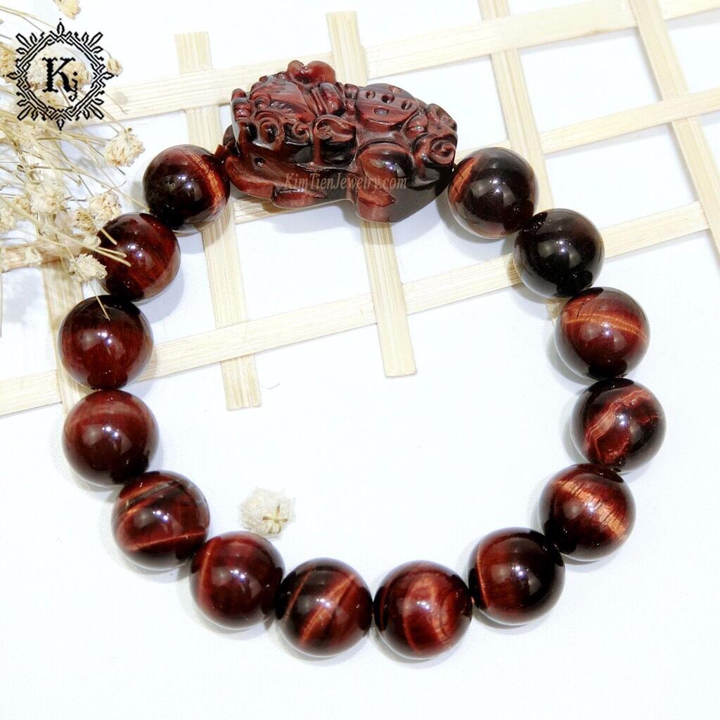 Vòng tay Tỳ Hưu Đỏ 12Ly Tài Lộc