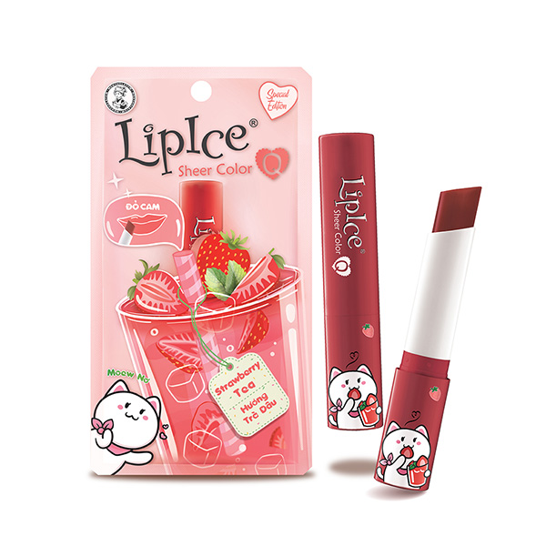Son lipice sheer color q cô bé xô 24g - hương trà dâu