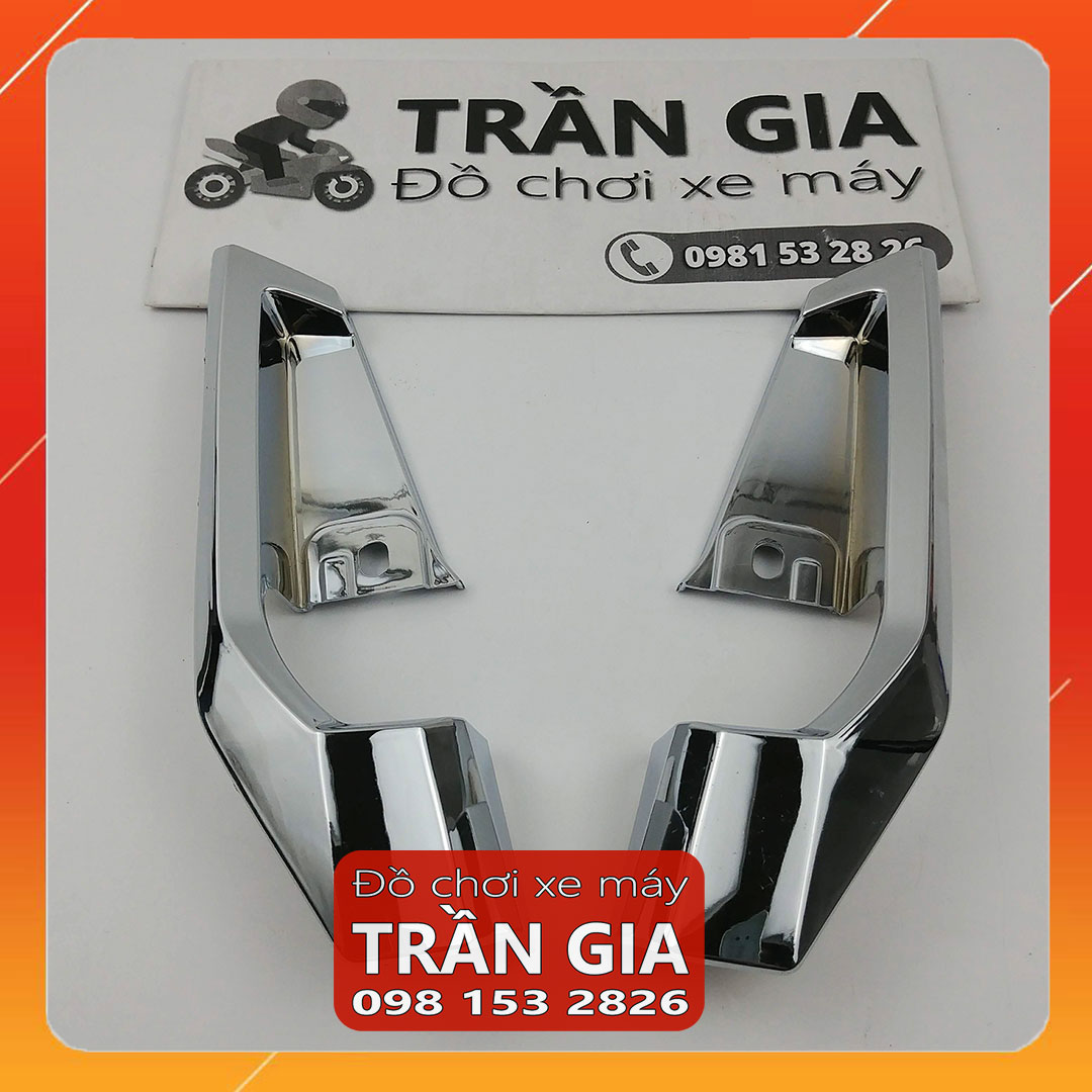 Ốp gác để chân sau xe lead năm 2017-2018-2019-2020-2021 xi inox - phụ kiện trang trí honda lít