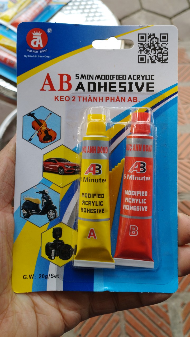 Keo dán sắt 2 thành phần AB Đức Anh, Deyi 20g/set nhỏ {Hàng chính hãng, giá tốt}