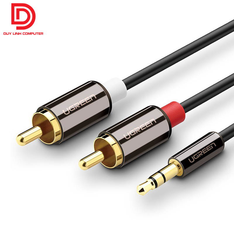 Dây Audio 3.5mm ra 2 đầu RCA (Hoa sen) dài 1M UGREEN 10749