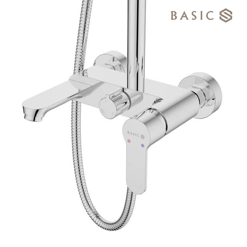 [CHÍNH HÃNG] Sen tắm đứng nóng lạnh Basic BW-601SV Chất liệu Đồng Mạ