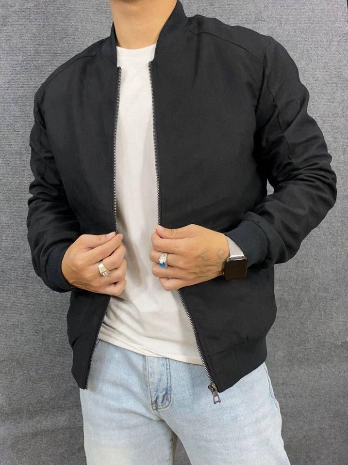 Áo khoác nam bomber da lộn - chất dày dặn hàng đẹp