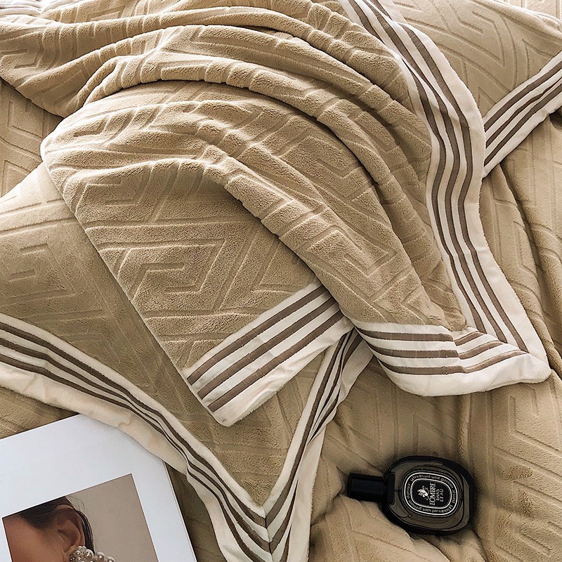 Bộ chăn ga nỉ Hlhome bedding dệt hình thoi siêu mịn