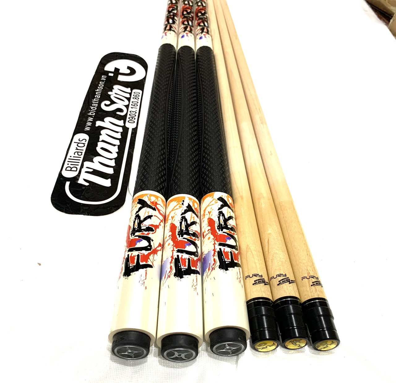 COMBO CƠ BiDa FURY SV (đầu11.5 nặng 500-550g)