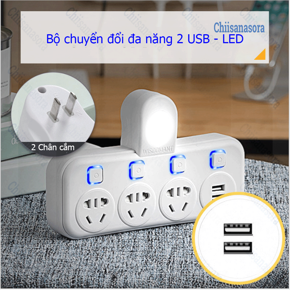 2-pin socket converter - 2-pin multi-slot usb led plug, universal socket, power plug