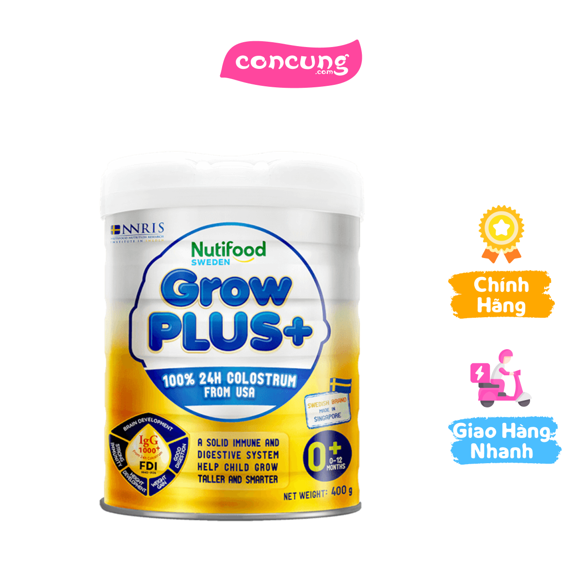 Spddct growplus+ sữa non 0-12 tháng lon 400g