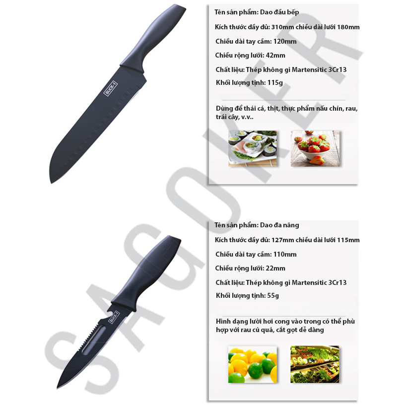 Bộ dao làm bếp 5 món BUCK-I