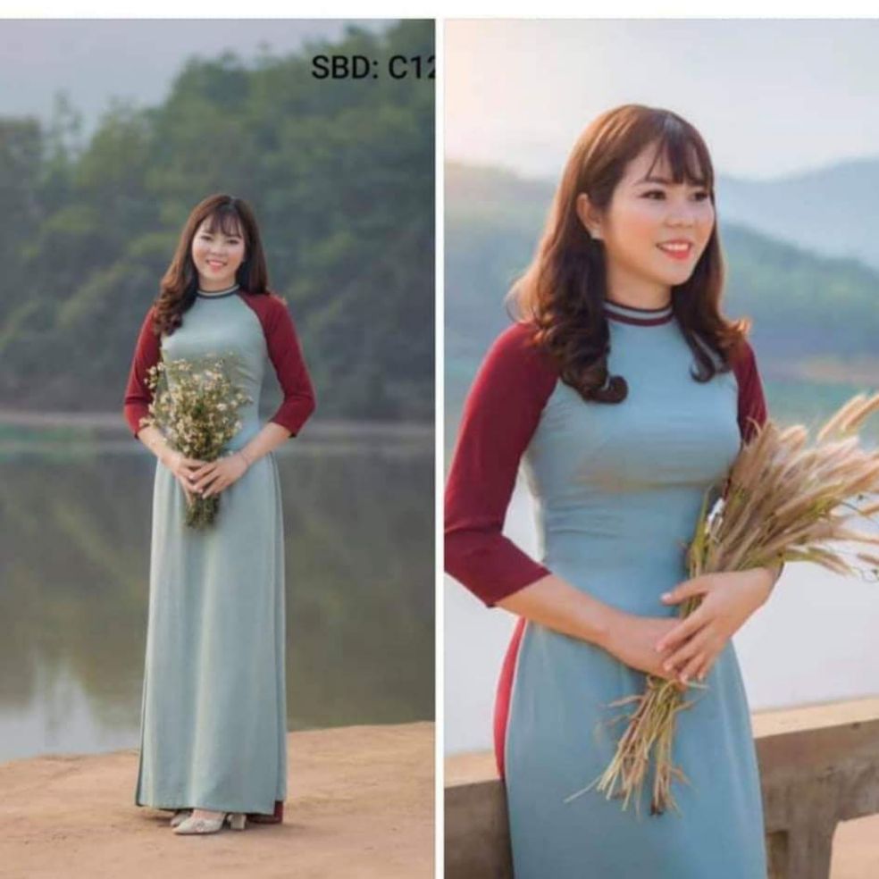 Áo Dài truyền Thống 4 tà Phối Tay