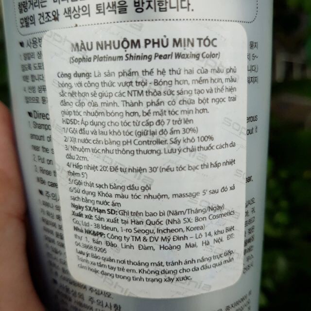 [HCM]THUỐC NHUỘM PHỦ BÓNG CAO CẤP THẾ HỆ MỚI SOFIA PLATINUM 530ml