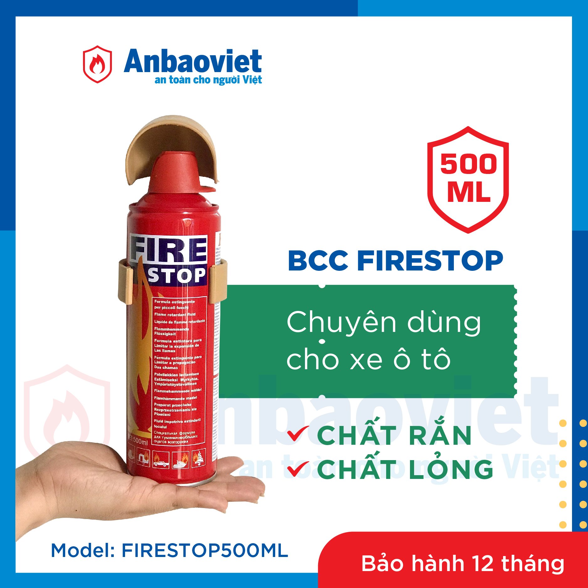 Bình chữa cháy mini Firestop – 500ml