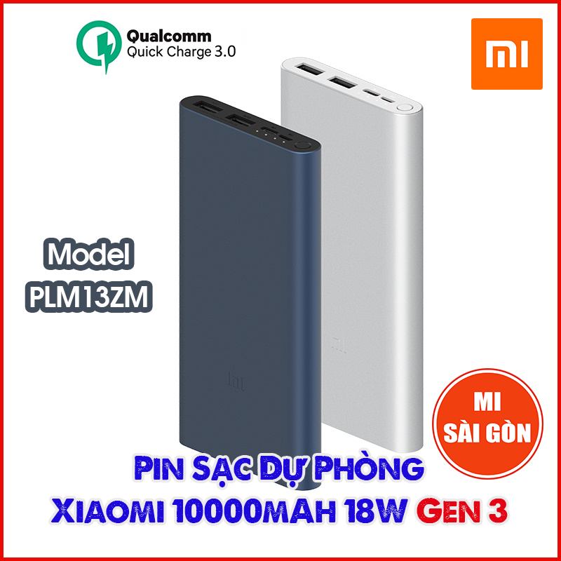 Pin Sạc Dự Phòng Xiaomi 10000mAh Sạc Nhanh 18W Gen 3 PLM13ZM