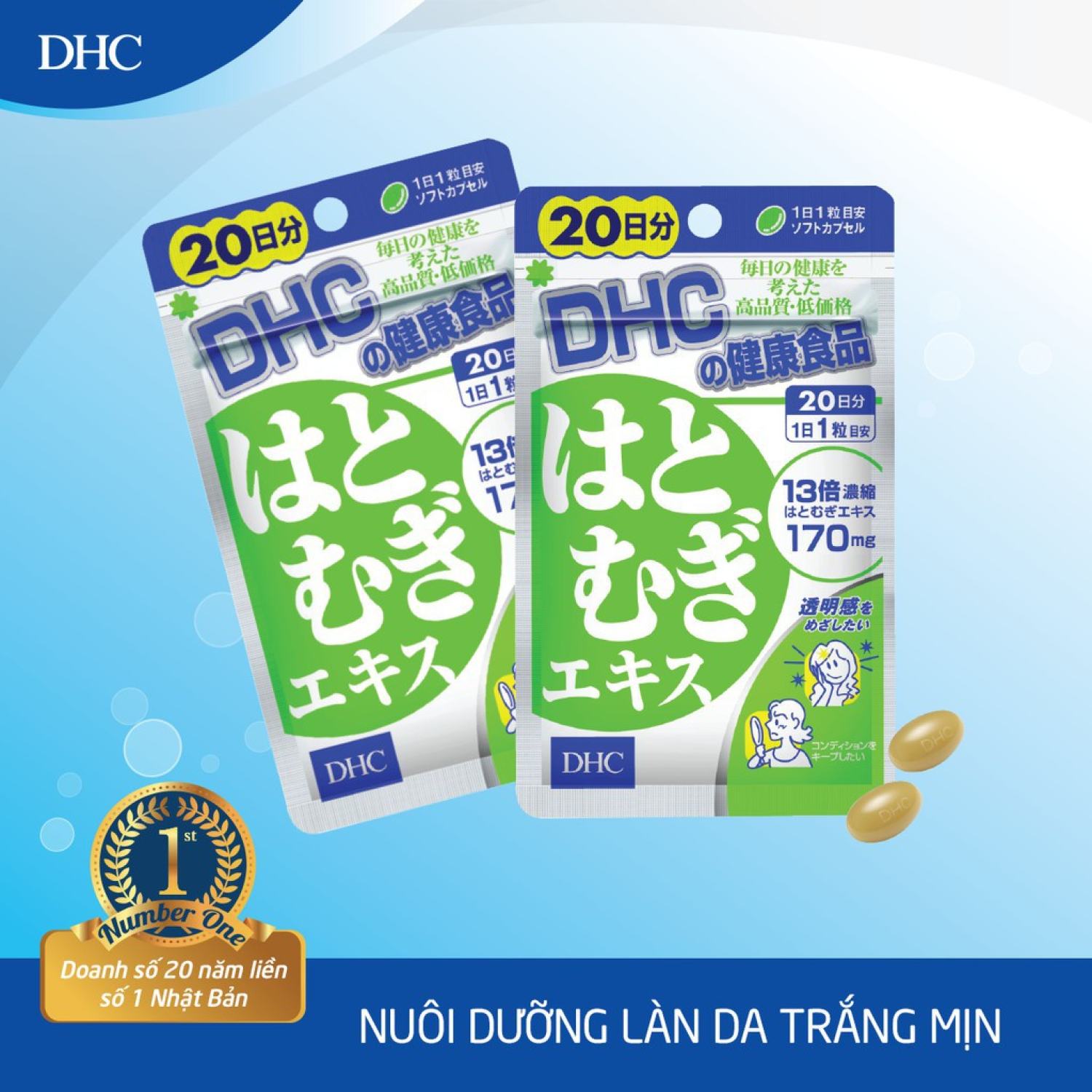 Viên uống trắng da dhc nhật bản adlay extract 20 viên