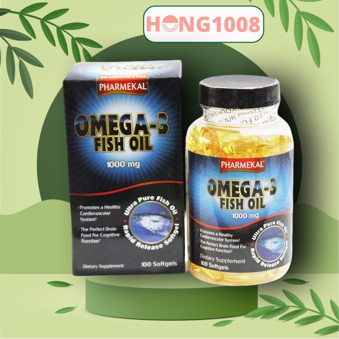 Viên uống Omega 3 Fish Oil 1000mg Pharmekal 100 viên - Dầu Cá Mỹ - Shop Hong1008