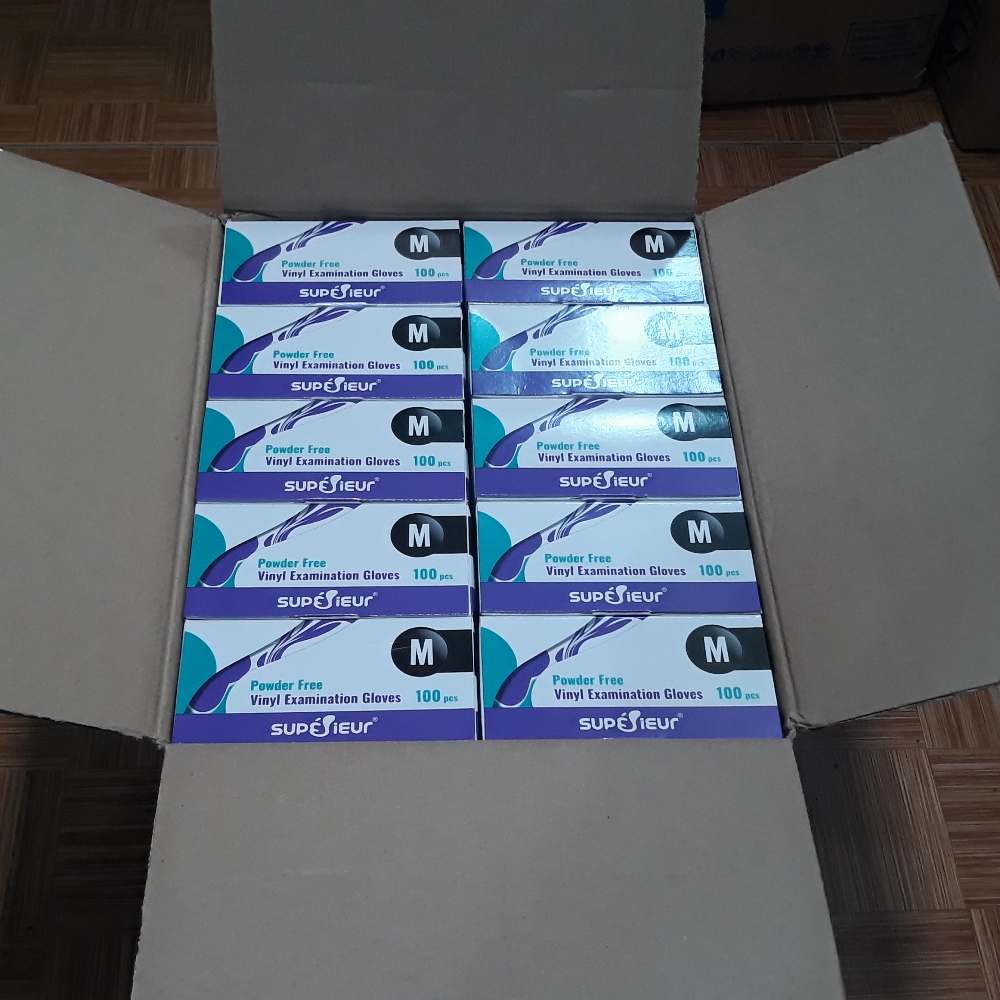 [HCM]Găng tay cao cấp Vinyl SUPERIEUR không bột hộp 100 chiếc