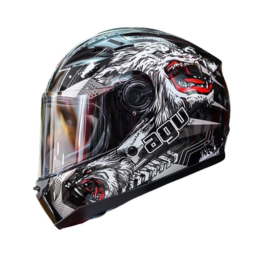 Mũ Bảo Hiểm Fullface AGU Tem Sói 2020