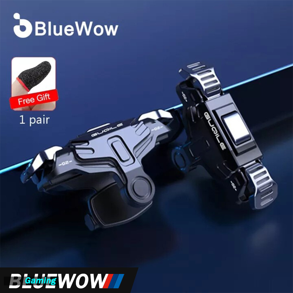 BlueWow GT02 L1R1 Sharpshooter Trigger Buttons Sensitive Shoot Physical Mobile Game Controller Mechanical Black Shaft Aim Buttons Gamepad Joysticks PUBG Fortnite Rules of Survival