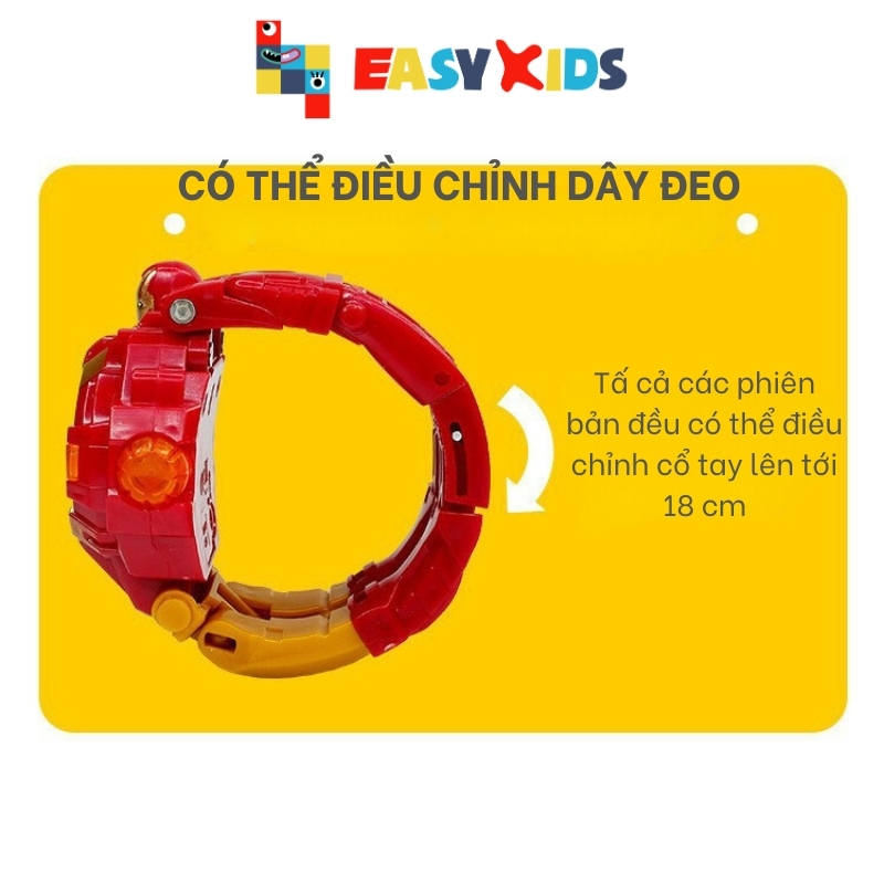 Đồng hồ siêu nhân biến hình robot có chiếu hình cho bé trai gái