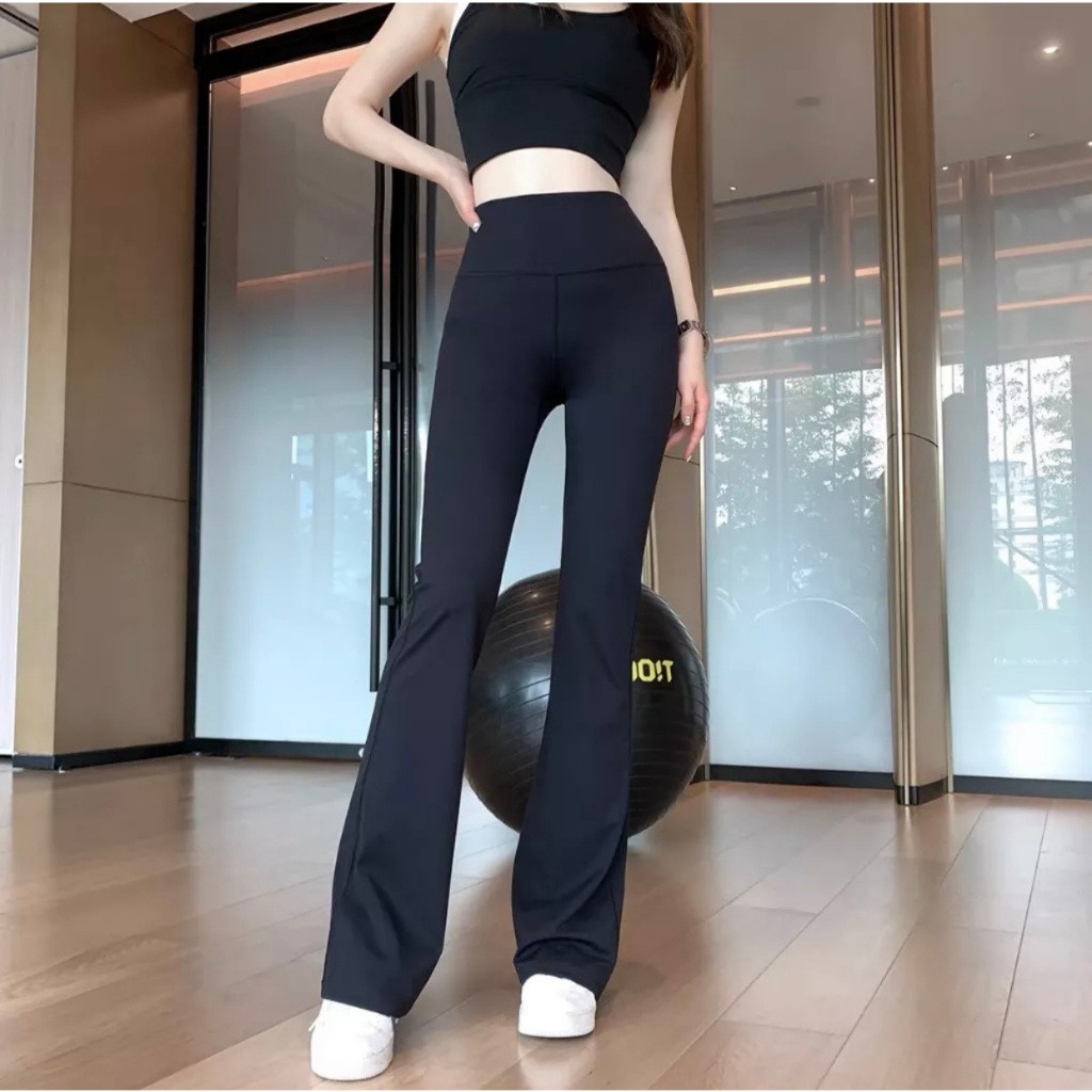 Quần legging ống loe cạp cao, quần legging nữ chất umi gen bụng tôn dáng