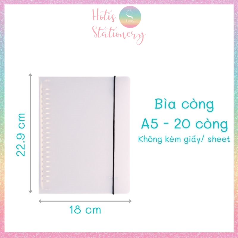 White Binder Bìa còng binder notebook A7/ A6/ A5/ B5/ A4 (Không kèm giấy)