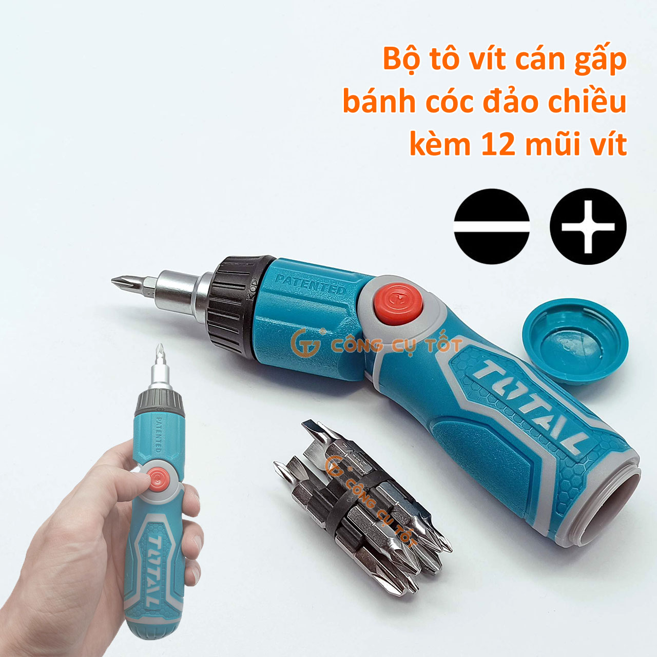 Bộ 13 công cụ tô vít gấp đa năng total tacsd30136