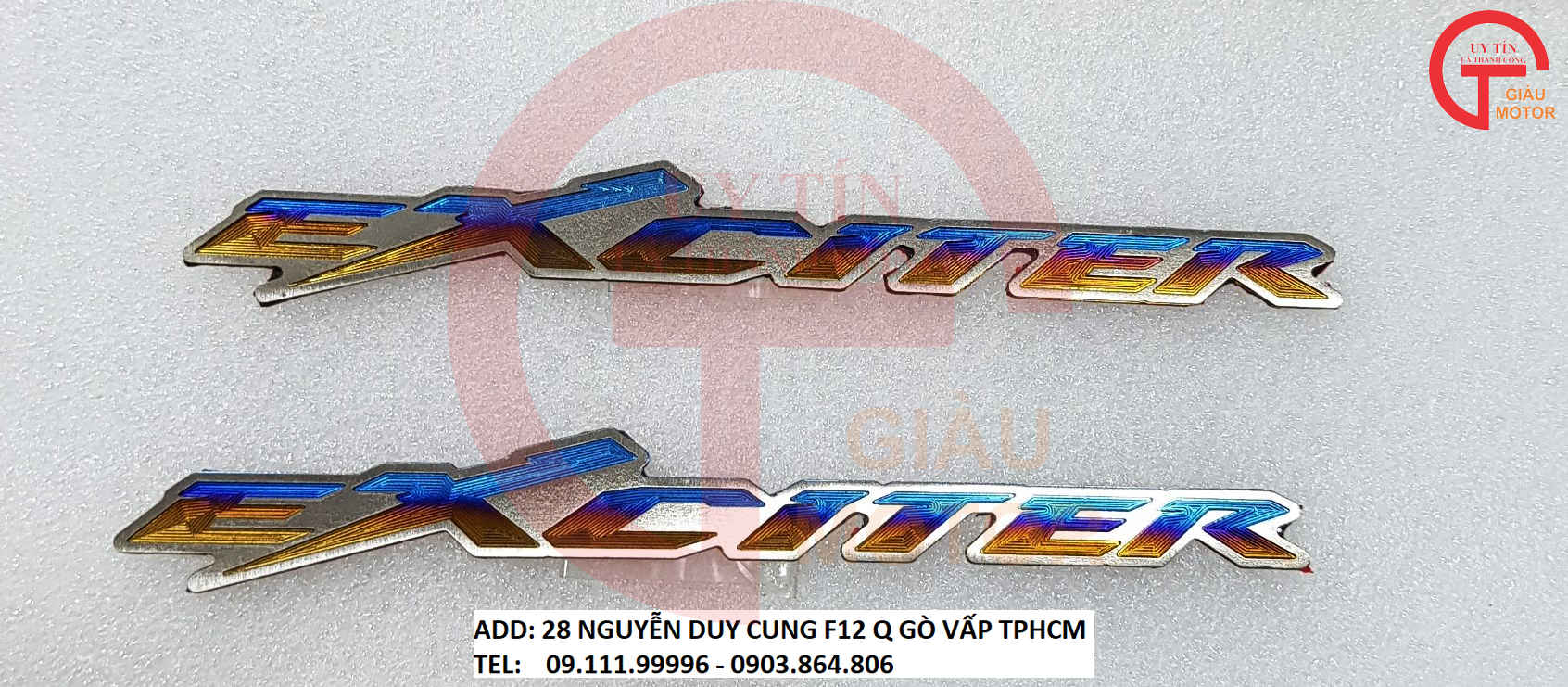 CẶP TEM TITAN CHỮ EXCITER DÁN XE YAMAHA EXCITER