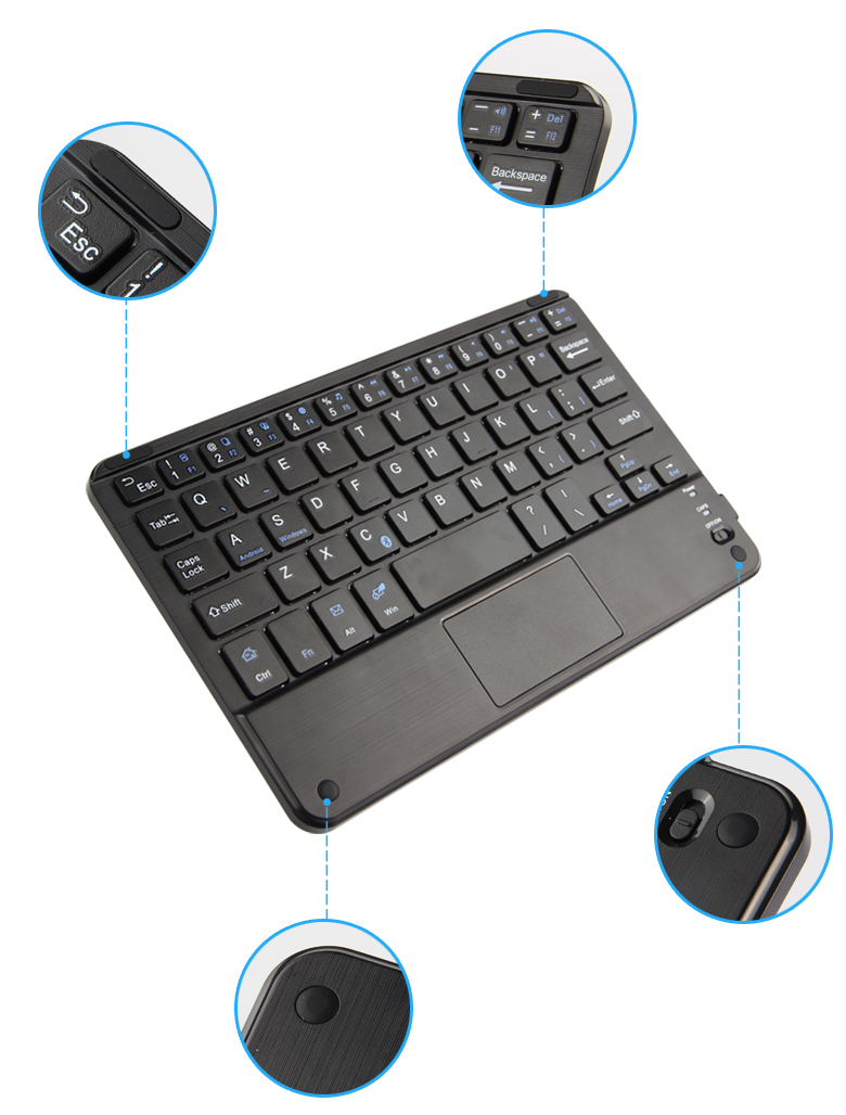 Bàn phím Bluetooth 8 inch có touchpad