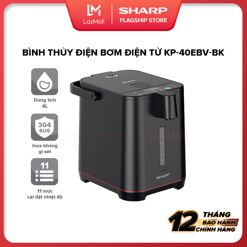 Bình Thủy  Điện Sharp KP-40EBV-ST/WH/BK Dung Tích 4L [HÀNG CHÍNH HÃNG BẢO HÀNH 12 tháng]