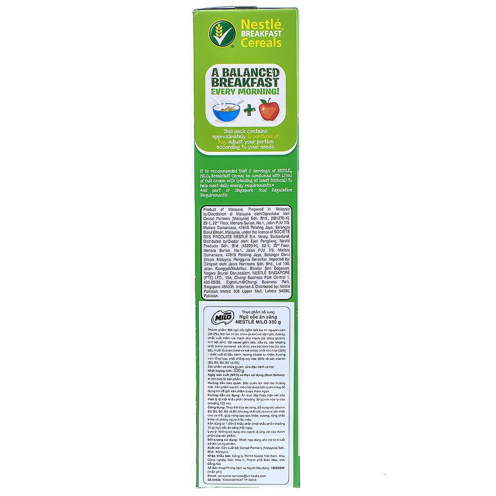 [HCM]Combo 2 hộp Bánh Ăn Sáng Nestle MILO Cereal (330g/hộp)