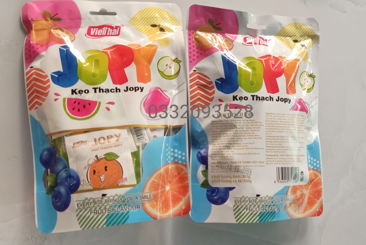 🥝🥭🍑Kẹo thạch jopy trái cây zai zai giòn giòn