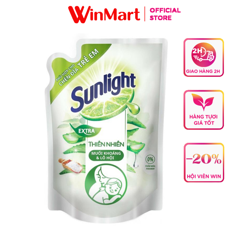- Nước rửa chén Sunlight thiên nhiên túi 2.1kg