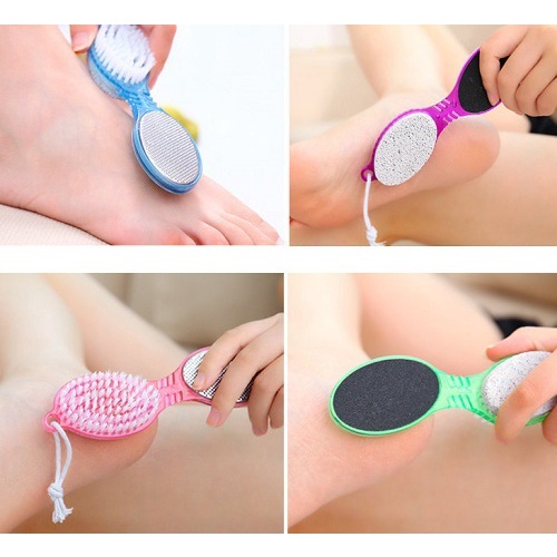 Bàn chải chà gót chân 2 đầu 4 in 1