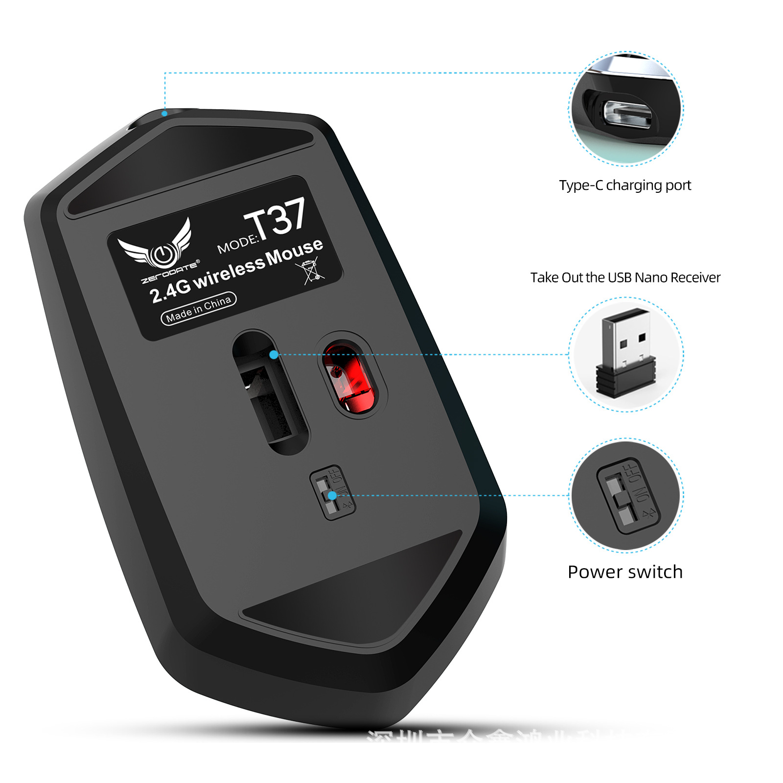 Chuột Bluetooth Gaming Zerodate Cao Cấp
