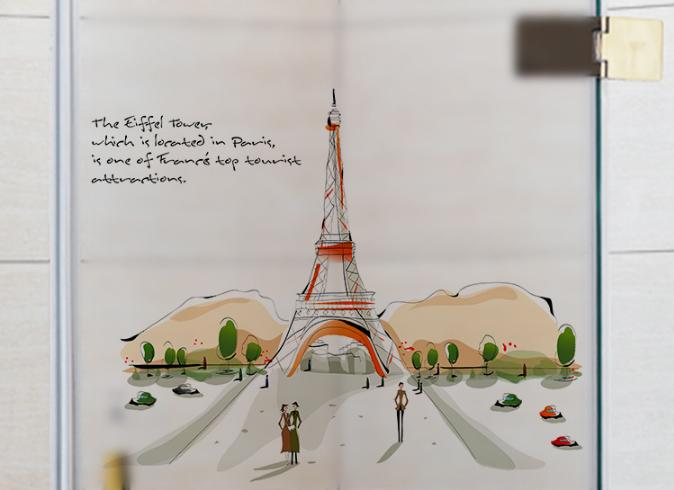 [HCM]Decal Dán Kính Cao Cấp - Tháp lớn Paris ( 60x58 )-DK7066