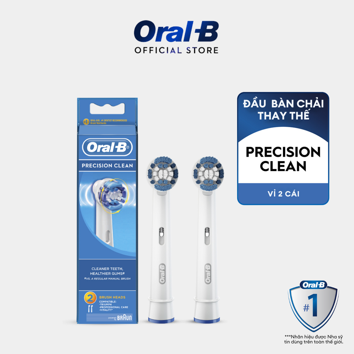 Oral-B Precision Clean Electric Toothbrush Head with CleanMaximiser Technology, Excess Plaque Remover