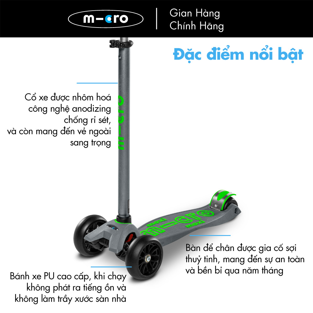 Xe trượt scooter Micro Maxi Deluxe Pro (phiên bản bánh xe lớn)