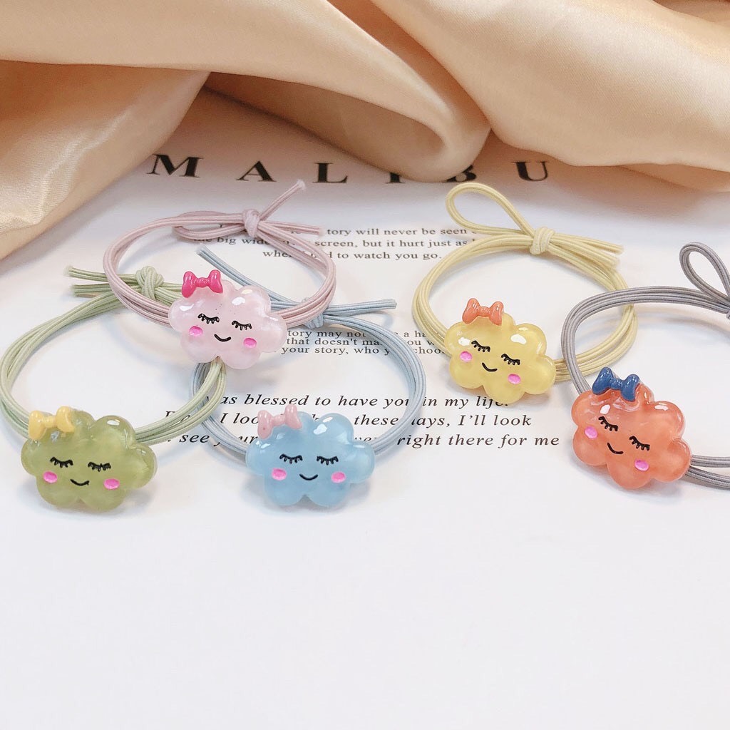 [HCM]Combo 5 Dây cột tóc hình đám mây trong suốt dễ thương