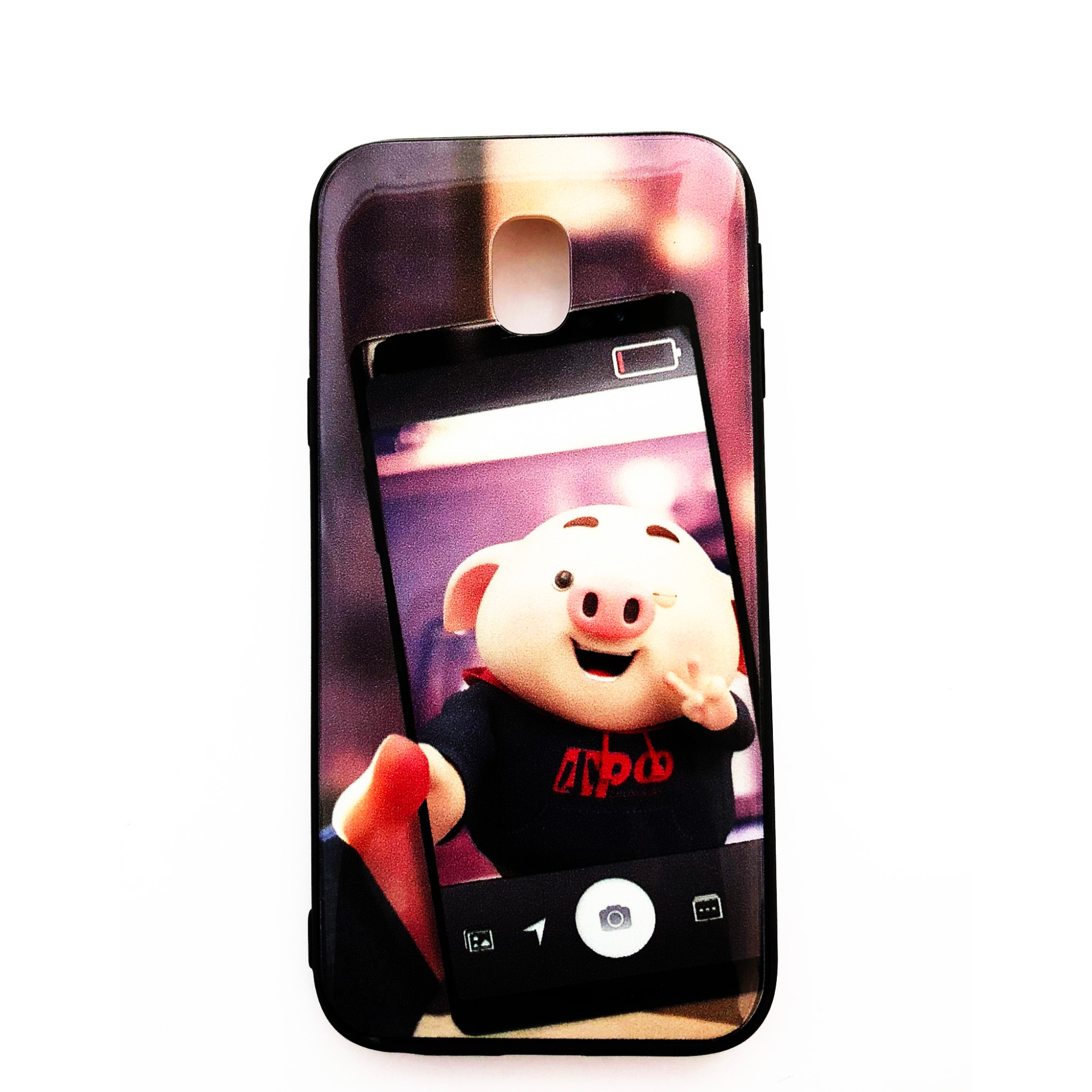 [Nhiều mẫu]. Ốp cứng viền dẻo Samsung J3 Pro (Thân trắng -  viền đen - in hình siêu cute)