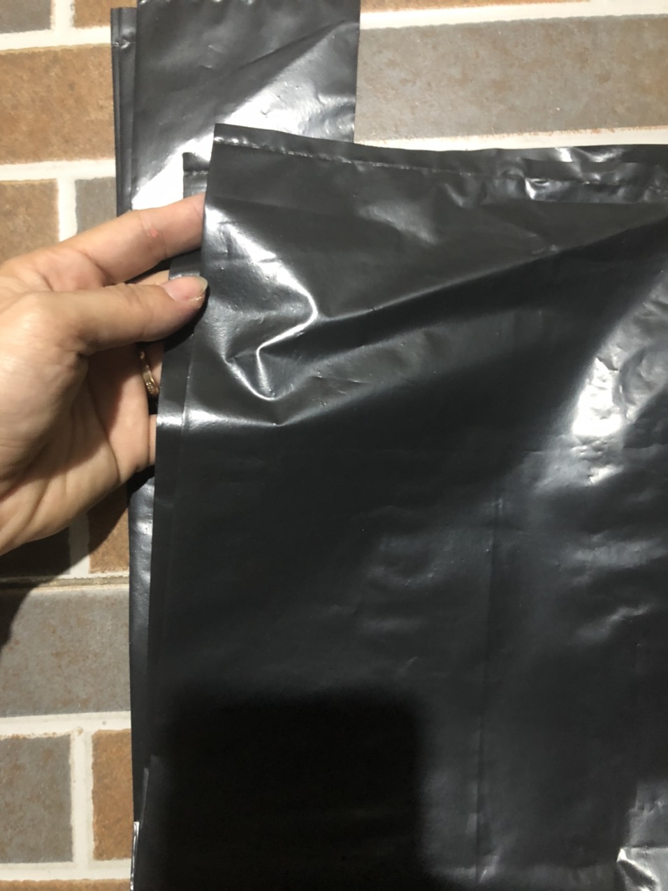 [1kg/size] túi nilon đen bóng dai, túi đựng rác 2 quai
