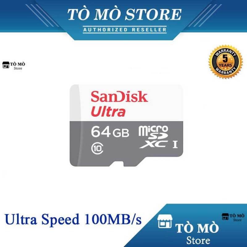Thẻ nhớ MicroSDXC SanDisk Ultra 64GB 100MB/s - Bảo Hành 5 Năm