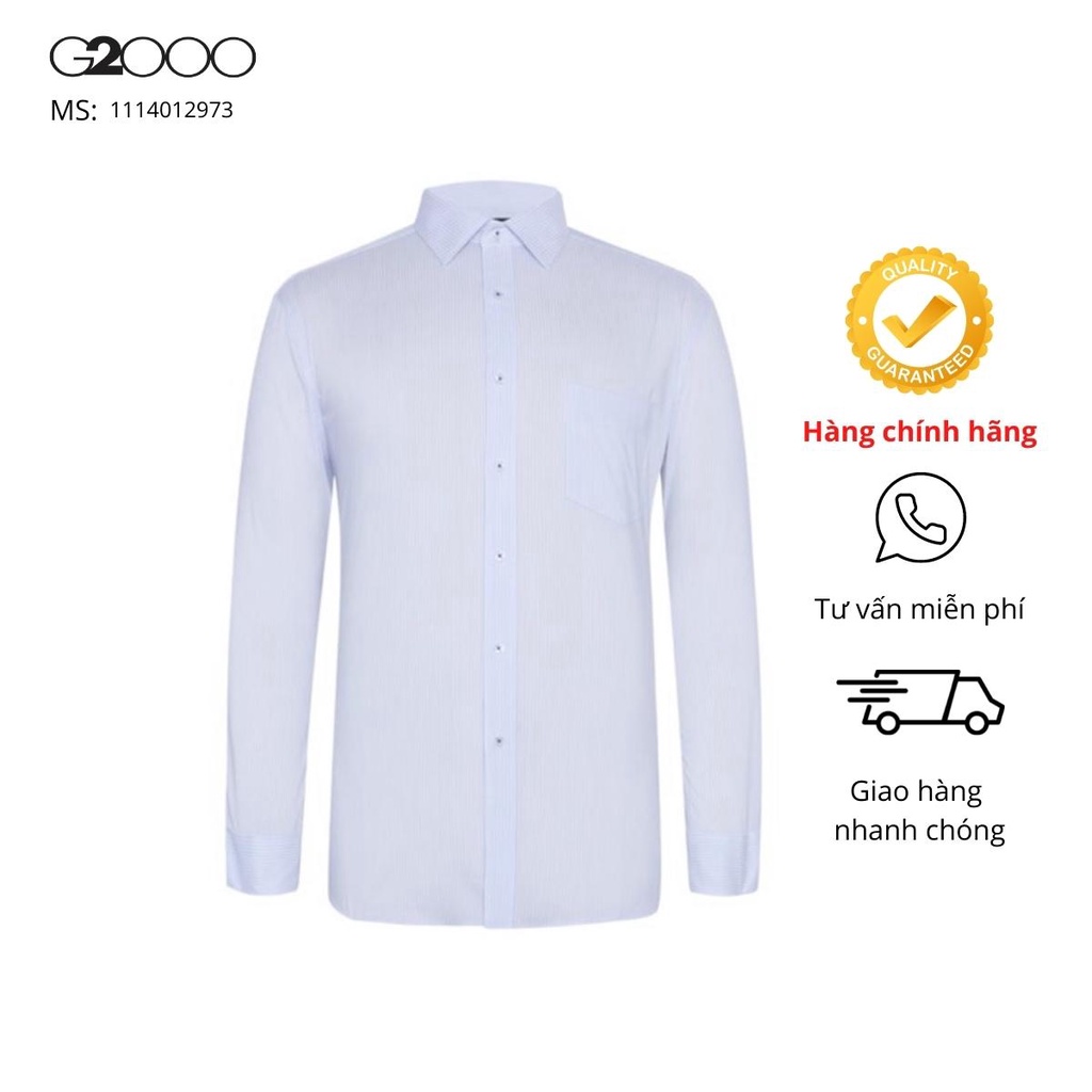 Áo sơ mi nam smart fit g2000 tay dài màu xanh