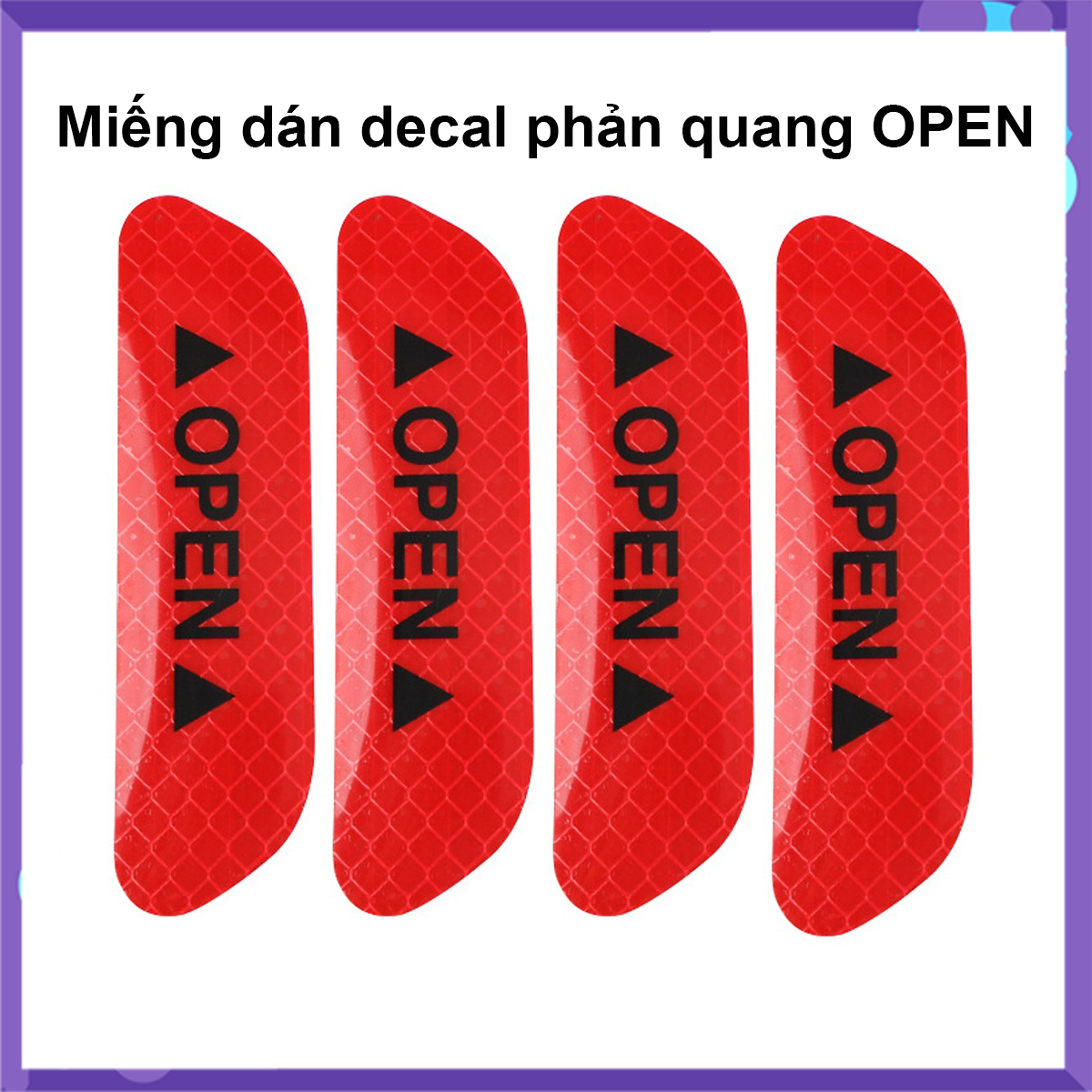 Bộ 4 miếng decal chữ OPEN dán cửa xe ô tô (xe hơi)