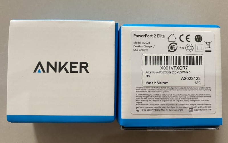 Sạc nhanh Anker Powerport Elite 2 24w hàng Mỹ full box mới 100% (bảo hành 6 tháng)