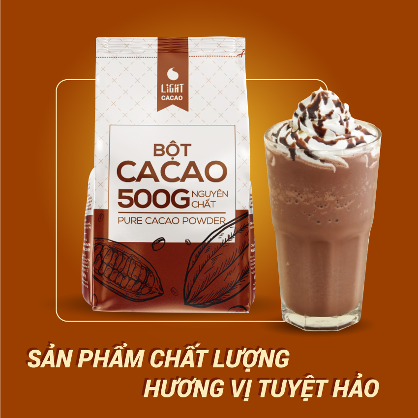 [HCM]Cacao nguyên chất 100% - Bột cacao - Light Ca cao - 500gr