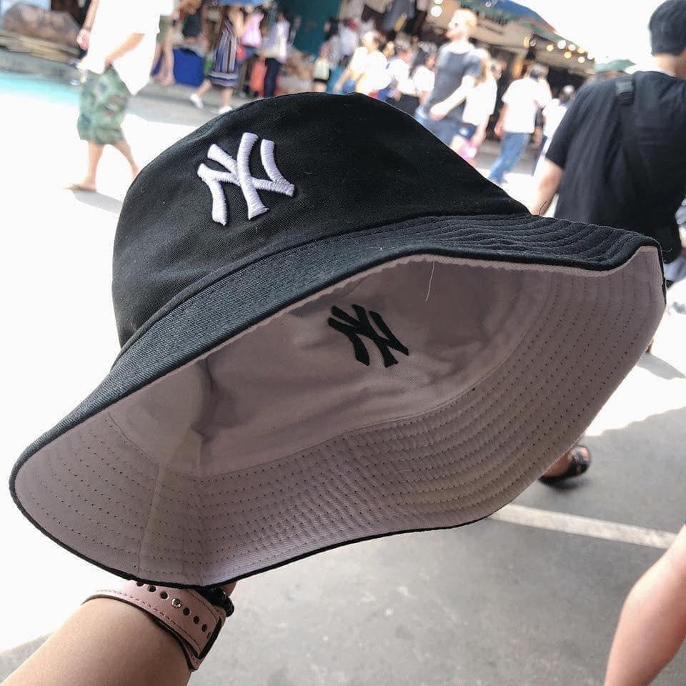 NÓN BUCKET 2 MẶT NY, MŨ BUCKET 2 MẶT NY, NÓN VÀNH 2 LỚP  THÊU CHỮ NY THỜI TRANG CÁ TÍNH