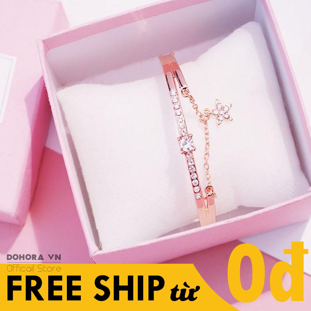 Vòng tay nữ thời trang ngôi sao may mắn, Đính đá hạt ngọc cực đẹp