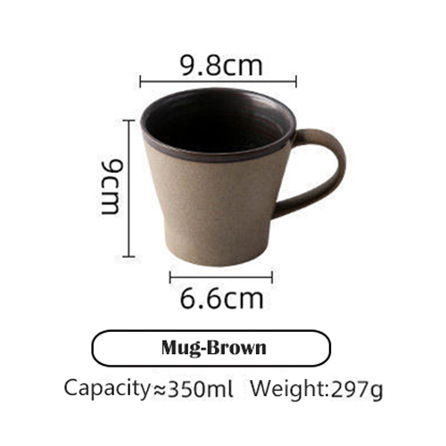 GIGA EssentialCốc cà phê thủ công Nhật Bản Retro/cốc gốm Gia Dụng/cốc sữa ngũ cốc dung tích lớn đau khổ Retro/cốc trà hoa/cốc nước/đĩa