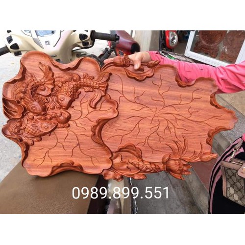 Khay trà gỗ gõ nguyên khối