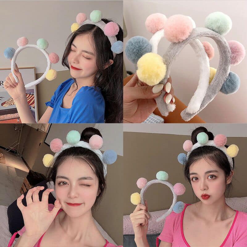 Cài tóc 5 cục bông tròn đáng yêu