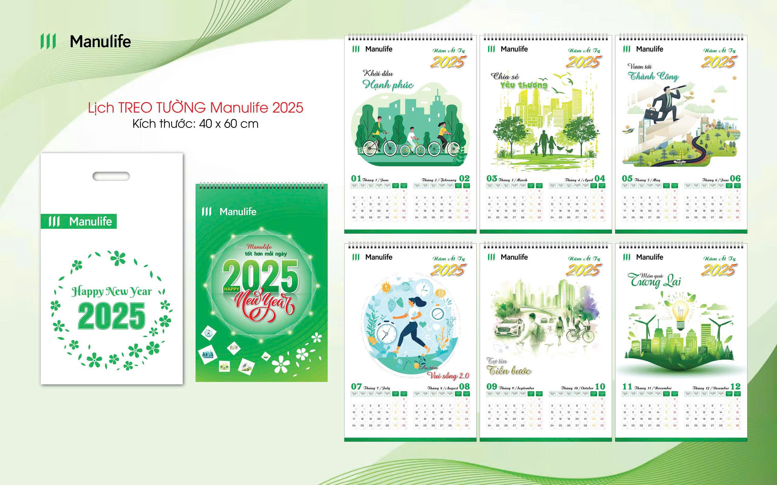 LỊCH TREO TƯỜNG MANULIFE 2025 KT 40X60CM